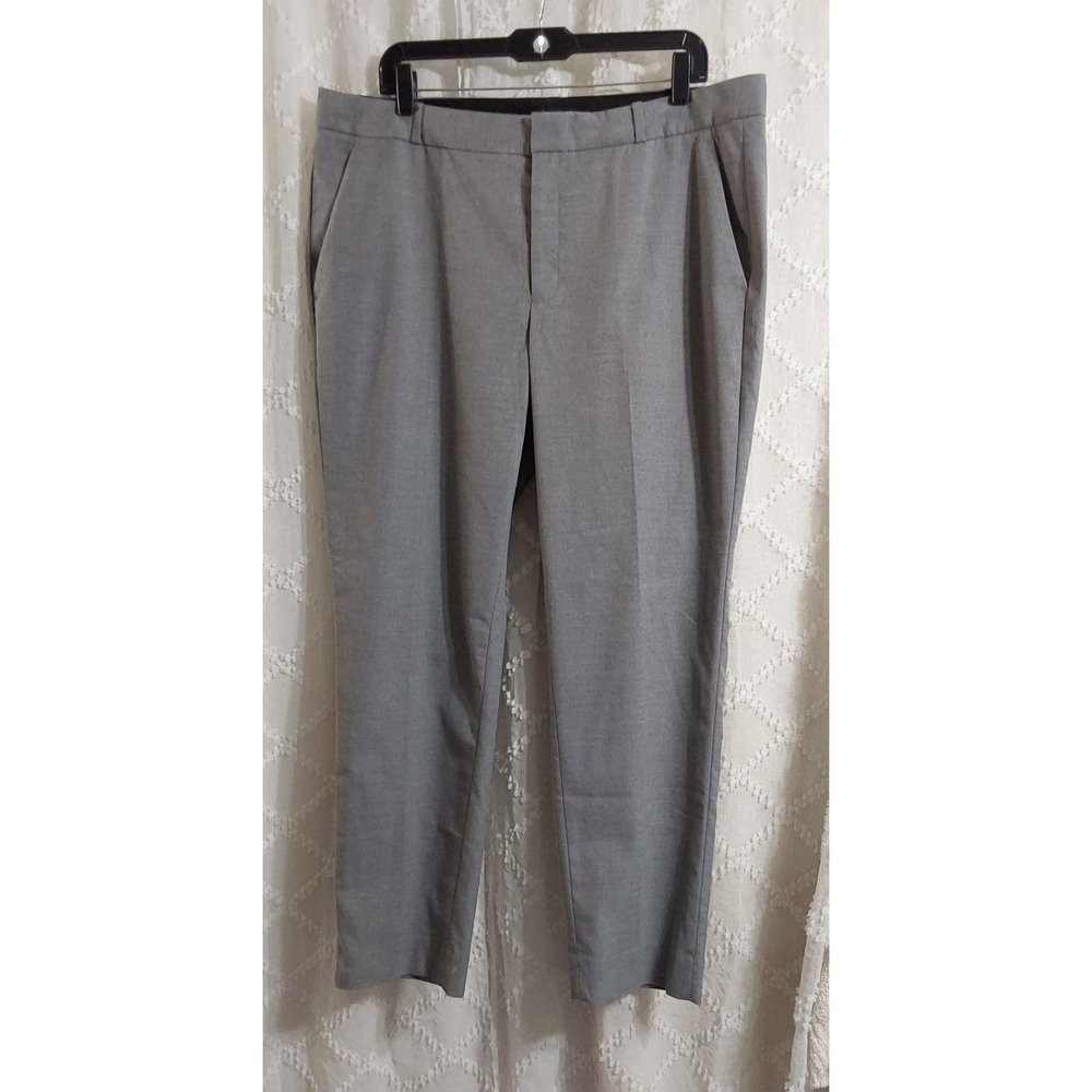 Banana Republic Ryan Straight Mid-Rise Grey Dress Pants Trousers Womens Size 16‎